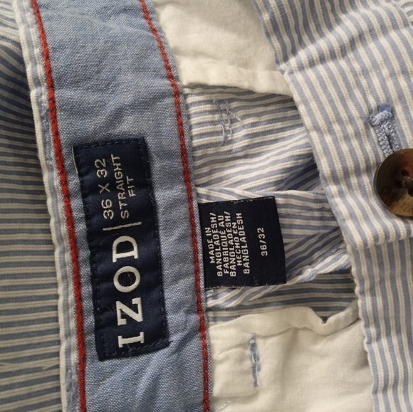 Izod Straight Fit Blue Striped Men's Pants Size 36X32 - Picture 4 of 4